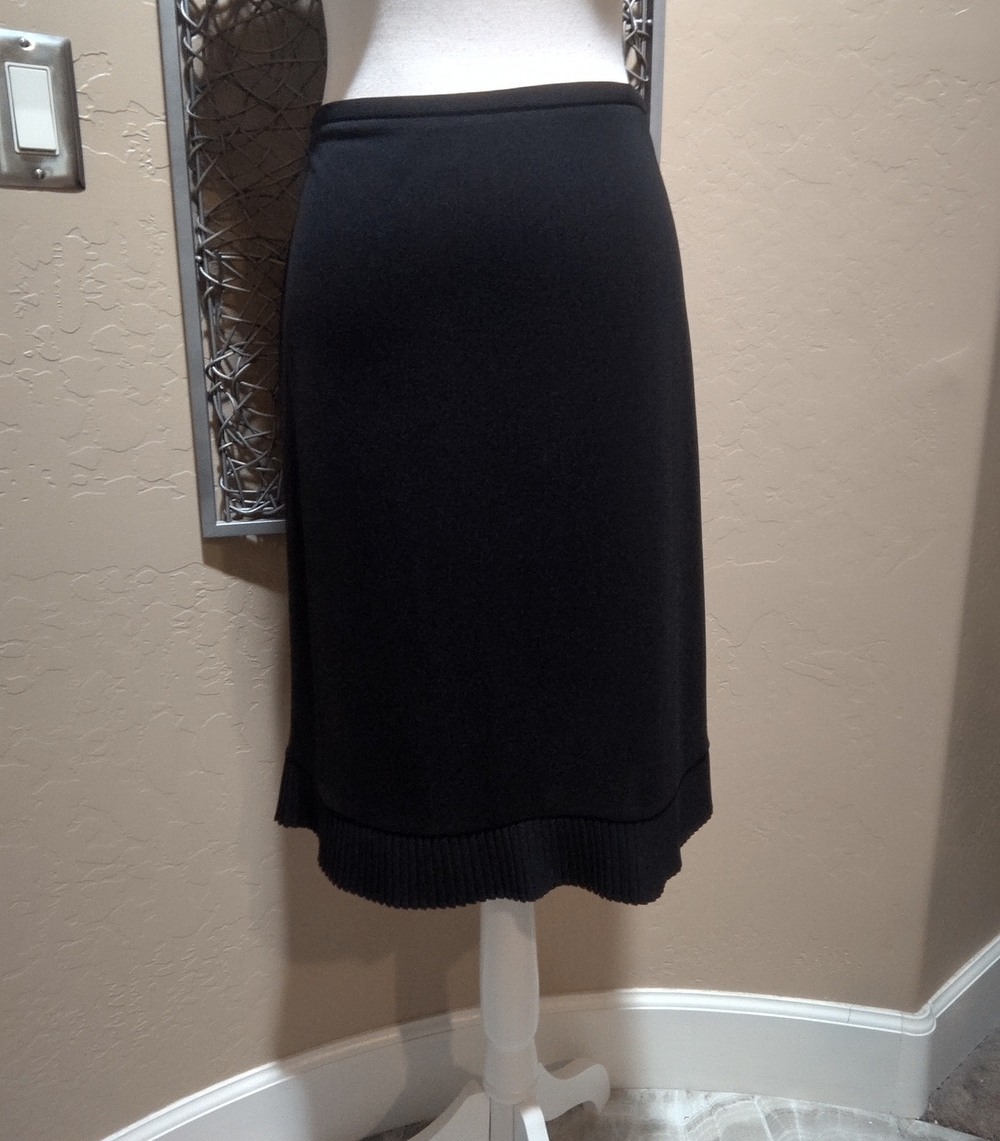 Ann Taylor Petites Black Pencil Skirt with Micro Pleated Hem